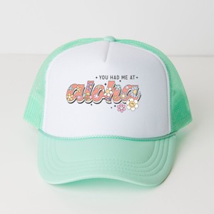 The Juniper Shop You Had Me At Aloha Youth Foam Trucker Hat - Youth - White Seafoam - 1 of 1
