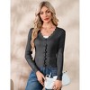 Coolmee Women's Scalloped V Neck Cropped Cardigan Sweaters Long Sleeve Button Down Knit Bolero Shrug - 2 of 4