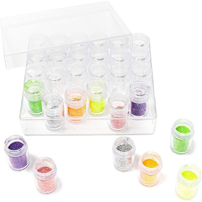 30-Pack Clear Bead Storage Containers w/ Box Plastic Pot Jars for Craft Supplies