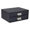 Bigso Birger 2-Drawer Fiberboard Document Box | Desktop Storage Drawers with Metal Label Holders - 3 of 4