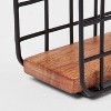 Iron and Mangowood Wire Napkin Holder Black - Threshold™: Freestanding Tabletop Kitchen Holder, Spot Clean - 3 of 3