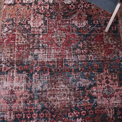 Tucson Rust and Green 3' x 5' Washable Area Rug