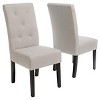 Set of 2 Taylor Fabric Dining Chair Natural Plain - Christopher Knight Home: Upholstered, Tufted Back, Wood Legs - 4 of 4