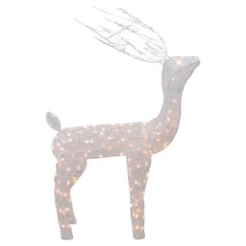 Northlight 48-Inch Lighted White Mesh Buck Outdoor Christmas Decoration - Clear Lights