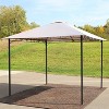 Sunnydaze Steel Open Gazebo with Weather-Resistant Polyester Fabric Top and Black Metal Frame for Backyard, Garden, Deck or Patio - 10' x 10' - Gray - image 3 of 4