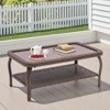 Outdoor Wicker CoffeeTable Patio Coffee Tables for Outside, Tempered Glass Top Wicker Table with Storage Coffee Table for Patio Balcony Porch Deck - 2 of 4
