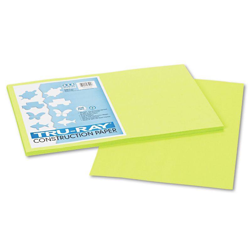 Pacon Riverside 12" x 18" Construction Paper Brilliant Lime 50 Sheets/Pack (P103425), 1 of 2