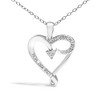 Haus of Brilliance Silver Diamond Accent "I LOVE YOU MOM" Heart Pendant Necklace - 2 of 4