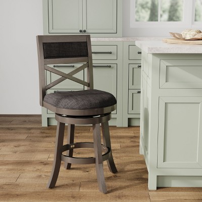 NicBex Accent Chair Swivel Chair Upholstered Bar Stools with Wood Legs for Kitchen Island, Living Room and Pub