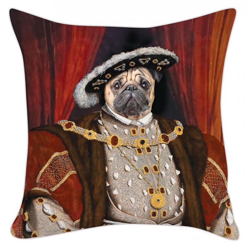 Accoutrements Henry the Pug 18"X 18" Pillow Cover, 1 of 4