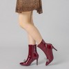 Perphy Women's Bow Rhinestone Pointy Toe Stiletto Heels Ankle Boots - 4 of 4