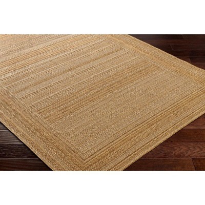 Fannie Beige and Brown Stripe Stain-Resistant Area Rug 6'7" x 9'