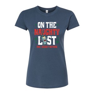 Women's - SpongeBob SquarePants - Plankton Naughty List Fitted Graphic T-Shirt - 1 of 4