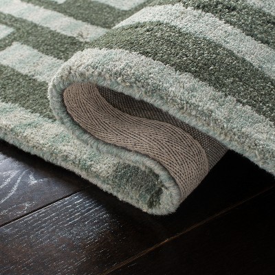 Sage Green Hand-Tufted Wool and Cotton Rectangular Rug 4' x 6'
