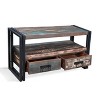Old Reclaimed Wood Double Drawers TV Stand for TVs up to 55": Timbergirl, Rustic Metal Accents, Media Console - 3 of 4