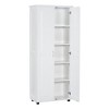 Akoasm 71.25 in. H MDF Double-Door Storage Cabinet with Adjustable Shelves for Bathroom & Office-White - 4 of 4