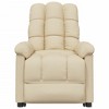 vidaXL Recliner Chair - Plush Cream Fabric, Modern Comfort, Sturdy Design - White - 3 of 4