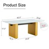 NicBex Dining Table for 4 Morden 43.3" Dining Room Table with Double Pedestal Base and Imitation Marble Top for Kitchen - 2 of 4