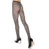 Memoi Women's Glacier Two Toned Nylon Net Tights Black-Gray S-M - 3 of 4