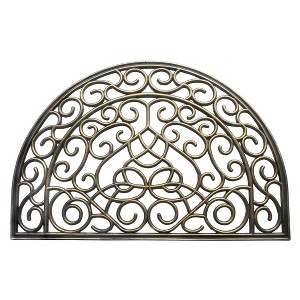 RugSmith Gold Moulded Vines Half-round Rubber Doormat Doormat - 1 of 4