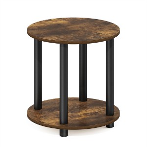 Furinno Turn-N-Tube 2-Tier Round Wooden End Table, Amber Pine - 1 of 1