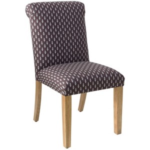Simone Rolled Back Dining Chair with Natural Legs Plum Floral - Cloth & Co., Purple Floral