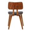FurniFact,Modern Mid-Century Dining Chair with Walnut Wood Frame and Charcoal Fabric - 4 of 4