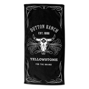 Paramount Yellowstone Whiskey Label Beach Towel 30x60 Inches - 1 of 1