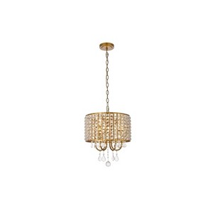 Elegant Lighting Nyomi 42-Inch Satin Gold Chandelier with Oversized Frame - 1 of 4