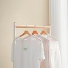 Proman Luci Metal Clothes Rack with Lockable Wheels, Storage Shelf & Hanging Bar – Heavy-Duty Clothing Rack, White - 4 of 4