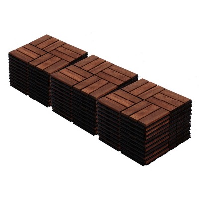 Interlocking Deck Tiles, Outdoor Waterproof & Anti-slip, for Patio, Balcony, Pool Side, Bathroom, Shower, Balcony, Porch