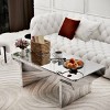 47" Modern Mirrored Rectangular Coffee Table with Fluted Glass Tabletop,Scratch-Resistant Modern Accent Table for Living Room-Coolbibila - 2 of 4