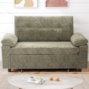 Dyonery hree-in-one convertible sofa bed, pull-out sofa with adjustable backrest, side pockets, apartment, tool-free assembly - 1 of 4