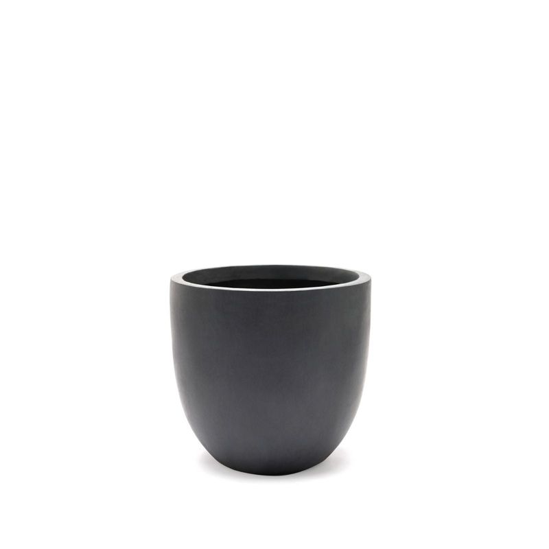 LuxenHome Round Tapered 9.2" H House Planter, Indoor/Outdoor Black, 5 of 12