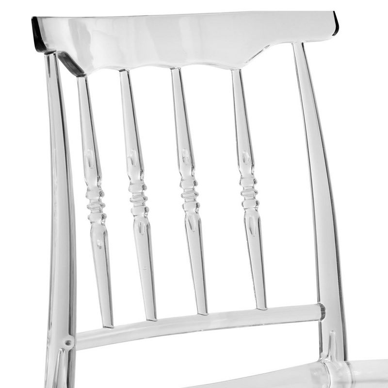 LeisureMod Spindle Modern Acrylic Dining Chair Stackable Design, Clear, 5 of 9