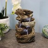 Sunnydaze Indoor Home Decorative Tiered Rock and Log Waterfall Tabletop Water Fountain with LED Lights - 10" - image 3 of 4