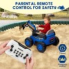12V 10AH Electric Toy Excavator, 4WD Battery Powered Sand Digger with Spring Suspension, Remote Control, Music for Boys & Girls - 3 of 4