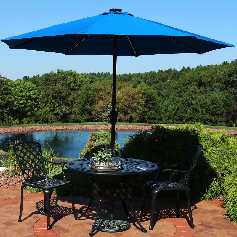 Sunnydaze Outdoor Aluminum Sunbrella Patio Umbrella with Solar LED Light Bars and Tilt - 9', 2 of 13