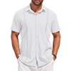COOFANDY Mens Short Sleeve Cuban Guayabera Shirt Casual Summer Beach Button Down Shirts S-XXXL - 4 of 4