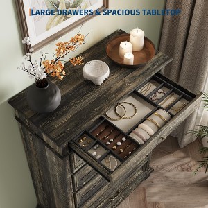 7 Drawers Dresser for Bedroom, Farmhouse 50" Tall Wood Chest of Drawers with Rustic Handle - 1 of 4