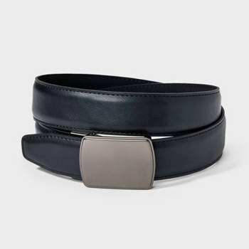 Men's Reversible Tension Plaque Buckle Dress Belt - Goodfellow & Co™ Black