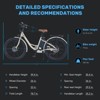 26" Electric Bike 350W Electric City Cruiser Bicycle 36V Removable Battery, 7-Speed Electric Bike for Adults - 3 of 4