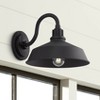 Franklin Iron Works Arnett Farmhouse Rustic Wall Light Sconce Black Metal Hardwire 12" Fixture Gooseneck Arm for Bedroom Bathroom Vanity Reading House - 2 of 4