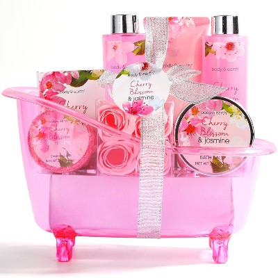 Body & Earth 8pc Cherry Blossom Bathtub Set : Target