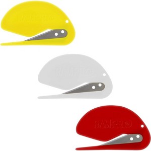 3" Letter Envelope Opener Envelope Slitter Set, Efficient Envelope Opener Slitter, Mail Opener Blade 3 Pcs in Red, Yellow, and White - by Rampro - 1 of 4