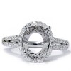 Pompeii3 VS 1/2ct Pave Halo Oval Engagement Split Shank Ring Setting 14K White Gold - 2 of 4