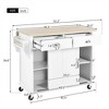 Tramull Kitchen Cart with Drop-Leaf & Sliding Barn Door, 4-Wheel Mobile Island, 2 Drawers & Adjustable Shelf - 2 of 4