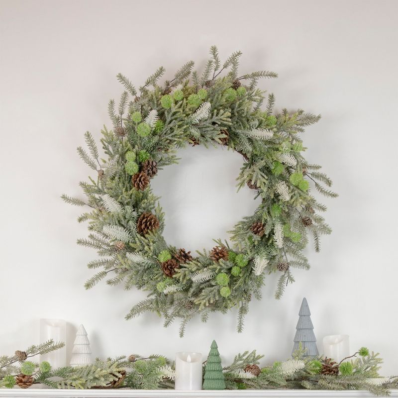 Northlight Frosted Pine and Pinecone Christmas Wreath, 30-Inch, Unlit, 3 of 6