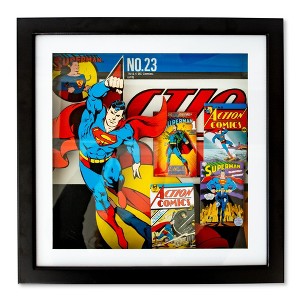 Silver Buffalo DC Comics Superman #23 Wood Frame 3D Shadow Box Wall Art | 14 x 14 Inches - 1 of 4