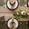 Design Imports  Braided Stripe Jacquard Fringe Table Runner, 15X72", Stone - 3 of 4